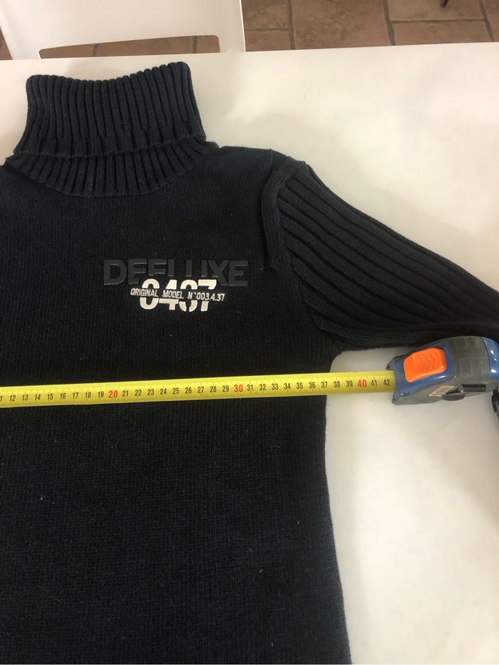 Pull col roulé noir 100% coton deeluxe - photo numéro 3