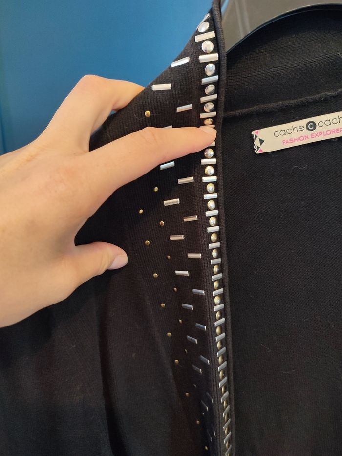 Gilet noir avec strass - photo numéro 3