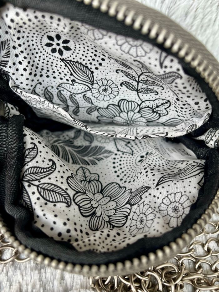 Mini sac rond chaîne vintage Y2K gris petit sac tendance DDP - photo numéro 5