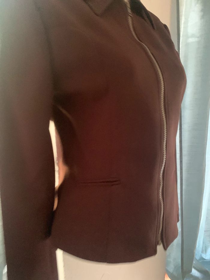 Veste Gaucho cintrée marron taille M - photo numéro 6