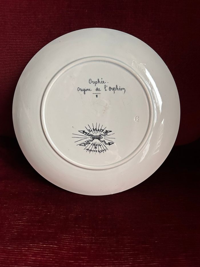 🎶 Pièce de Collection Rare : Assiette Creil & Montereau – Orphée 🎶 - photo numéro 4