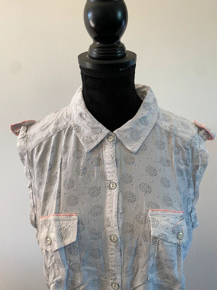 Chemise débardeur Kaporal manche courte taille M blanc à motifs - photo numéro 4