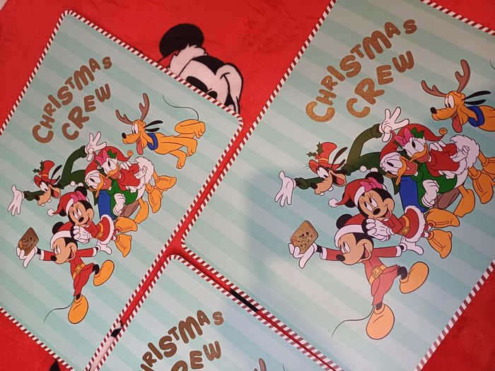 🧸Lots de 3 sets de table Disney Mickey sur le thème de Noël - photo numéro 3