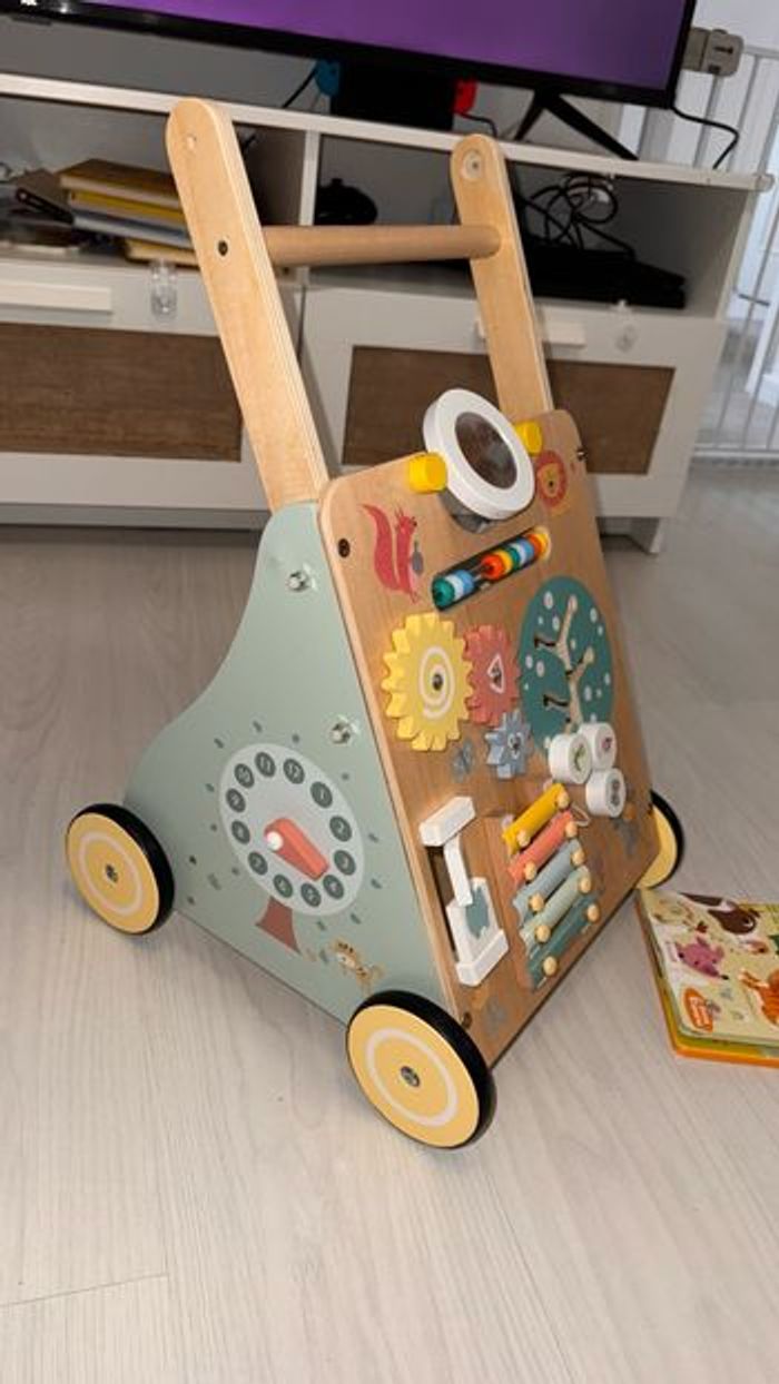 Trotteur Bébé en Bois, Chariot de Marche Bebe en Bois, - photo numéro 5