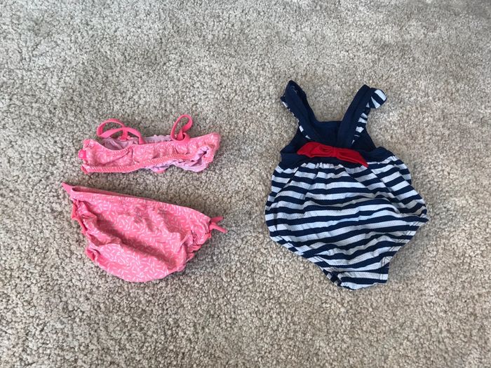 Lot de 2 maillots de bain (1 pièce et 2 pièces) fille - 6 mois - Obaibi et Sergent Major - photo numéro 2