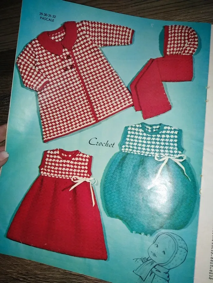 Lot magazine crochet layette vintage bébé baby reborn - photo numéro 4