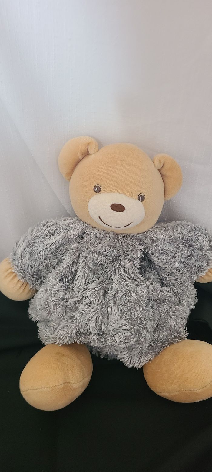 Doudou ours fourrure Fur gris KALOO
