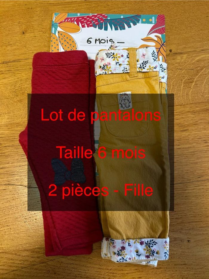 Lot de pantalons fille - 2 pièces - 6 mois - photo numéro 2