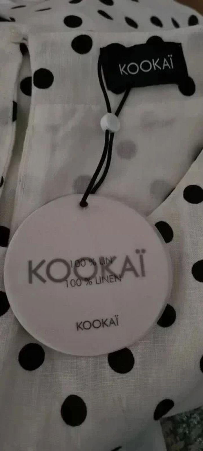 Robe midi à pois, 100% lin, kookai, taille 36 - photo numéro 6