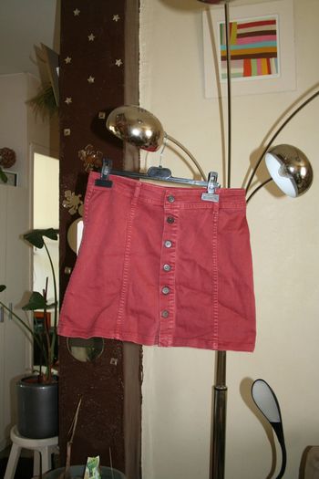 🌸Jupe jean bordeaux clair Taille 40 "Le temps des cerises" 🌸