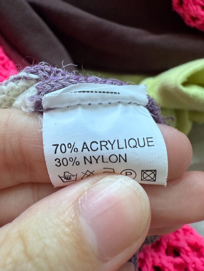 Robe manches longues hiver marron blanc violet taille 38 M - photo numéro 5