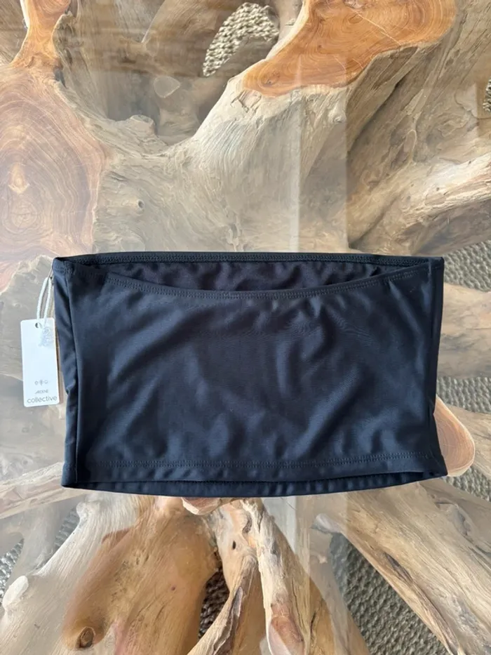 Haut de maillot de bain bandeau noir femme - photo numéro 2