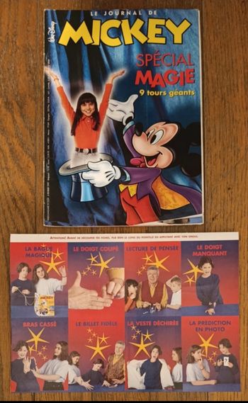 Ancien journal de Mickey spécial magie avec cadeau + fiches N°2329 de 1997 vintage