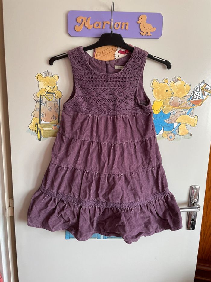 Robe violette sans manches, taille 6 ans, marque Tex.