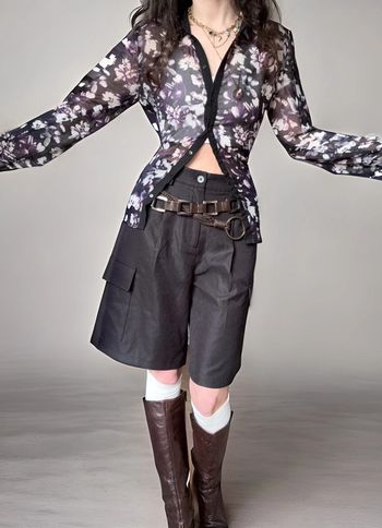 Chemisier vintage transparent fleurs mim