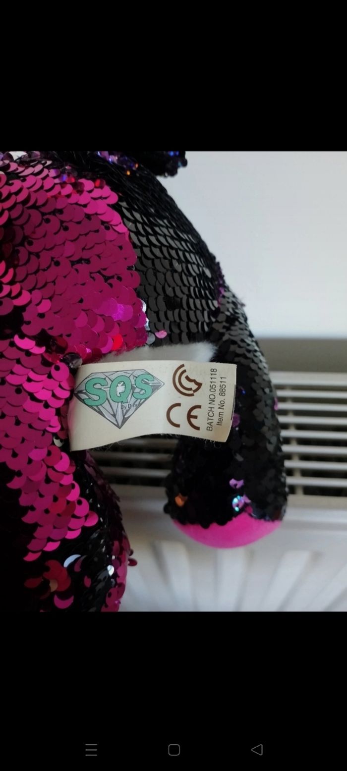 Peluche chat sequins - photo numéro 3