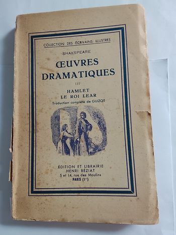 Oeuvres dramatiques Hamlet Shakspeare 