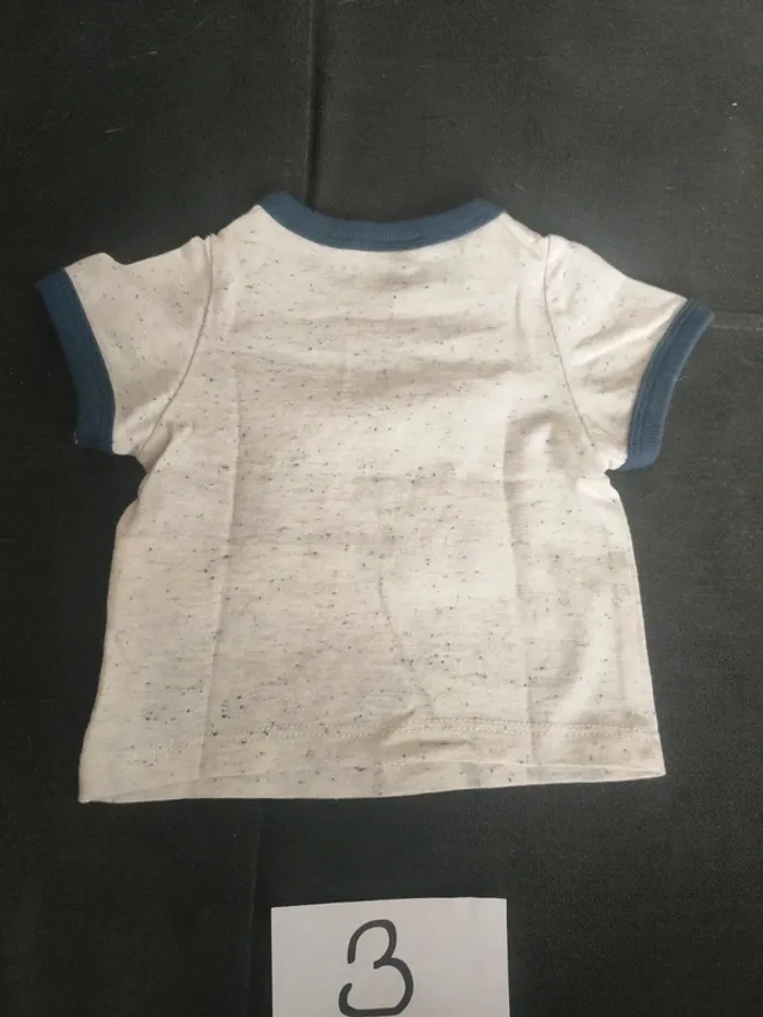 Tee shirt gris garçon 3 mois tape à l'oeil - photo numéro 3