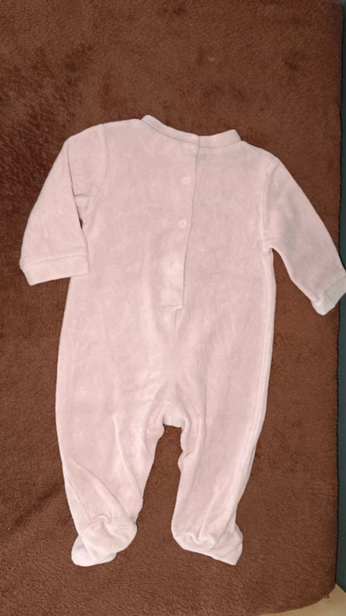 Pyjama velours une pièce rose pâle 3 mois - photo numéro 6