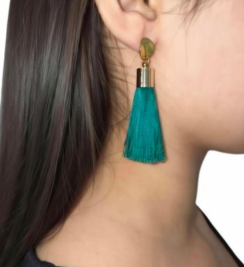 Boucles d'oreilles femme vert emeraude