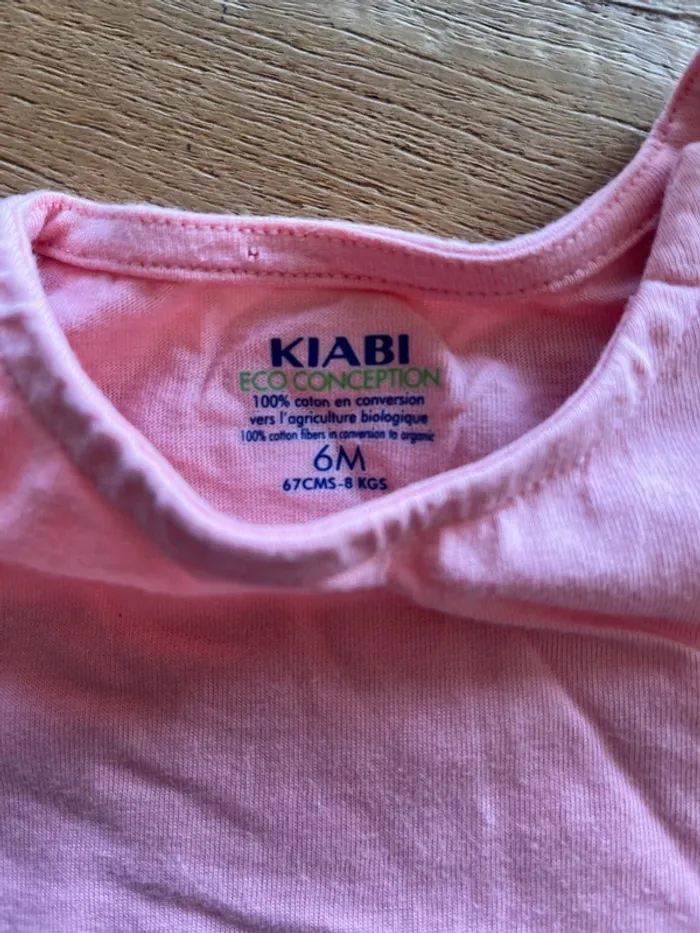 Tee shirt rose 6 mois Kiabi - photo numéro 2