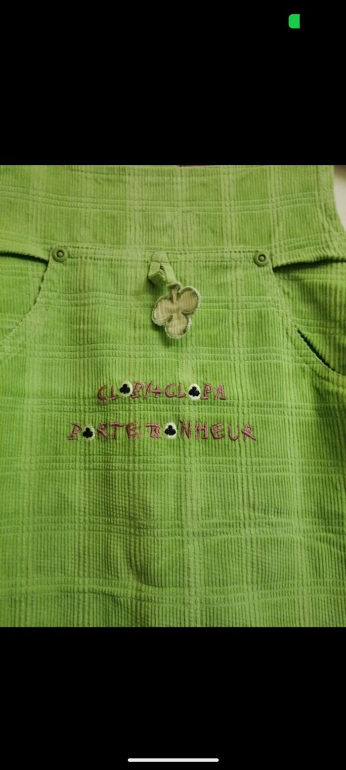 Belle robe Glopi+Glopa verte en velours. Taille 8 ans - photo numéro 2