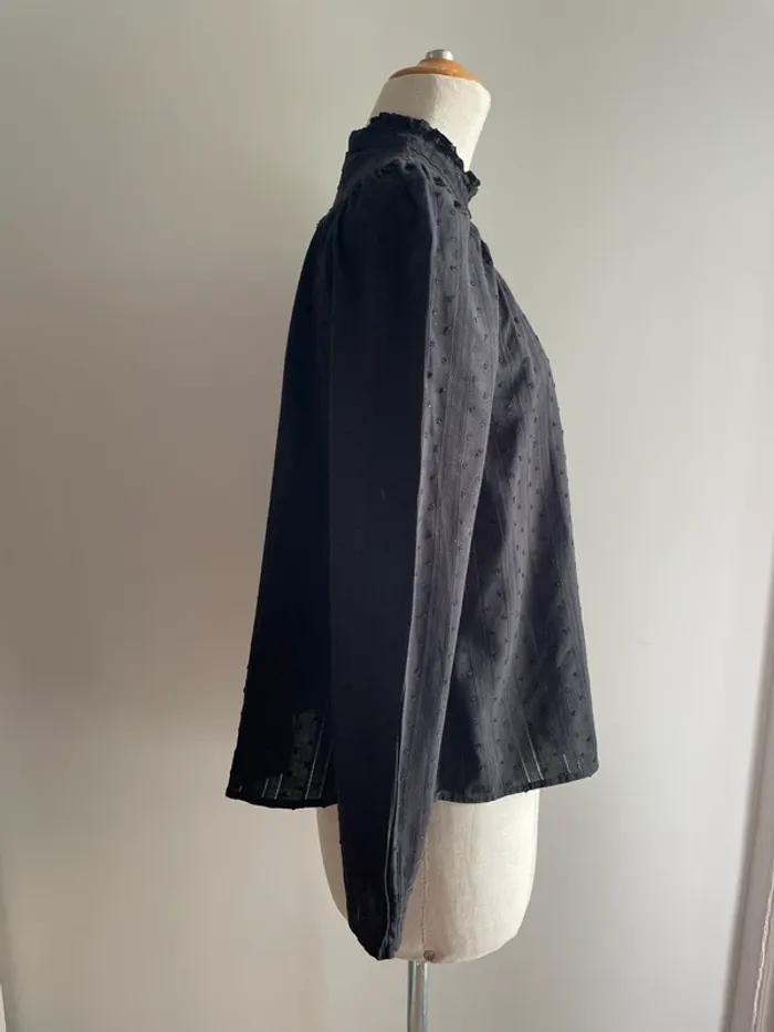 Blouse noire One Step T36 plumetis ajourée - photo numéro 3