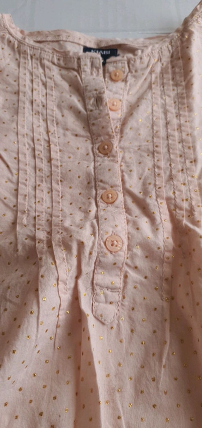 Tunique rose pâle à pois pailletté Kiabi 6 ans - photo numéro 3