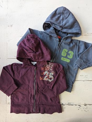 Lot de 2 sweats zippés 18 mois