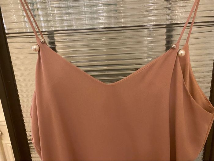 Robe à bretelles avec perles bois de rose L Zara - photo numéro 3
