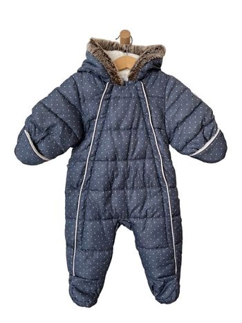 Combipilote chaude déperlante, grise à pois - Obaïbi 6/12 mois (68-74cm)