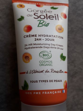 Gorgée du soleil bio crème hydratante 24h  50ml touts  types de peaux