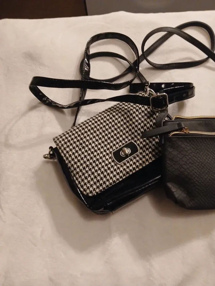 Lot de 2 sac bandoulière noir divers marques - photo numéro 2