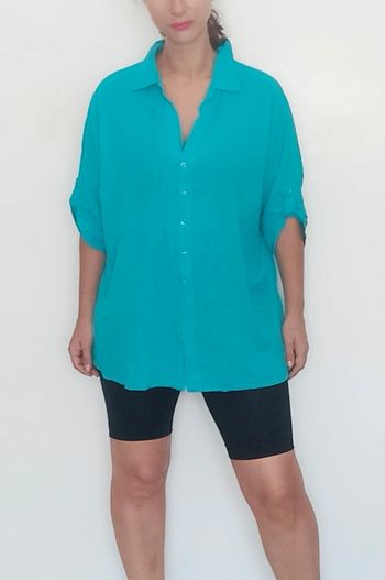 Tunique blouse turquoise taille S/M