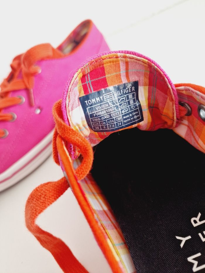Tommy Hilfiger - Baskets en toile - Rose et orange - 38 - Neuves avec étiquette ! - photo numéro 8