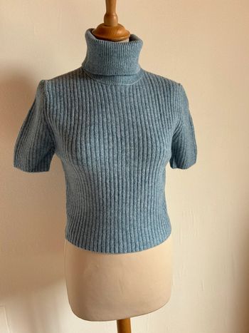 Pull col roulé, bleu, Zara