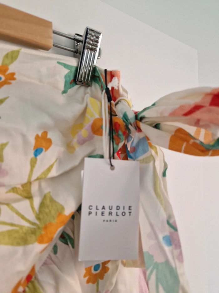 🌼 Jupe portefeuille fleurie Claudie Pierlot – taille 40 - photo numéro 4