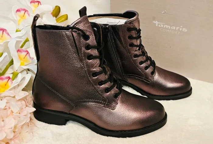 Bottes Bottines Cuir Confort Zip Tamaris T38
