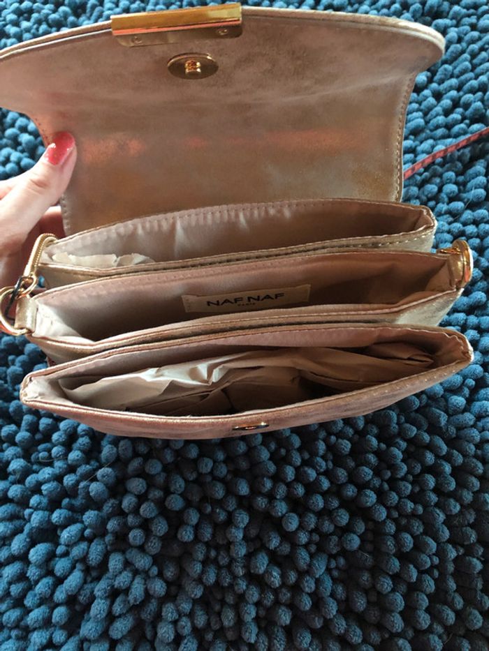Petit sac bandoulière doré rose naf naf - ne u f - photo numéro 3
