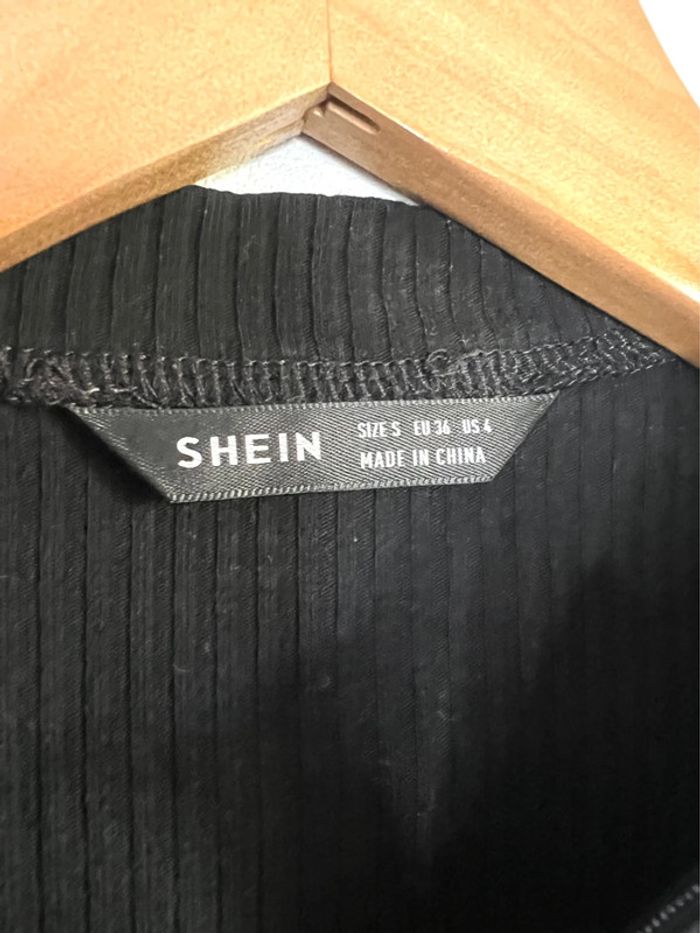 Blouse manches longues zippée Shein noir - photo numéro 3