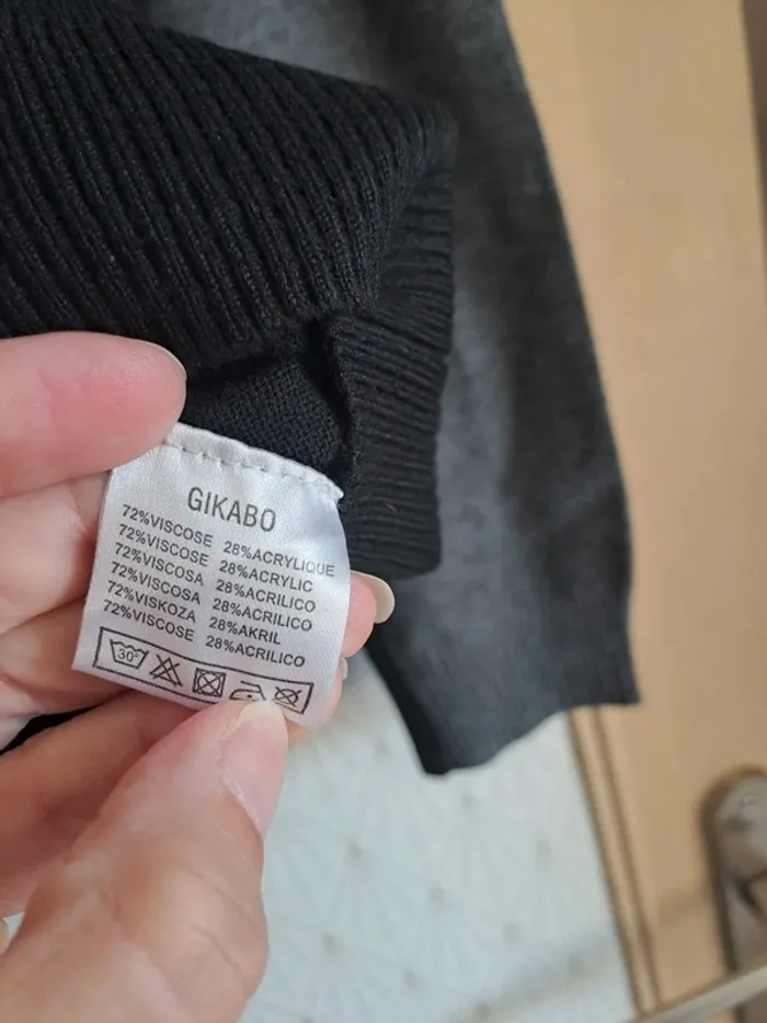 Pull homme comme neuf très doux Rivaldi Black noir et gris L - photo numéro 6