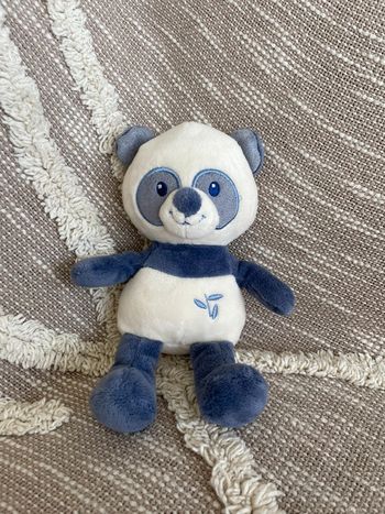 Peluche doudou 20cm Nicotoy panda blanc et violet très bon état