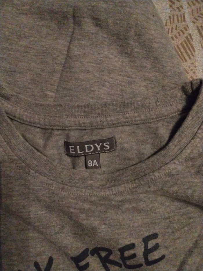 Tee shirt manche courte gris Eldys 8 ans - photo numéro 3