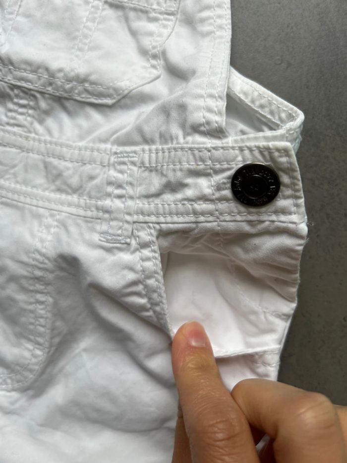 Ensemble 2 articles: salopette blanche et t-shirt col tunisien turquoise bébé garçon - photo numéro 8