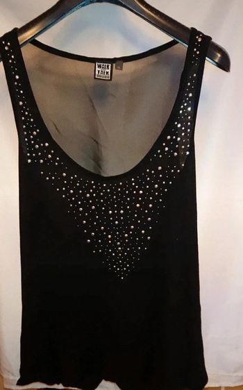 Débardeur noir et strass
