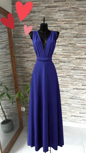 Robe bleu roi faite en France dos nu