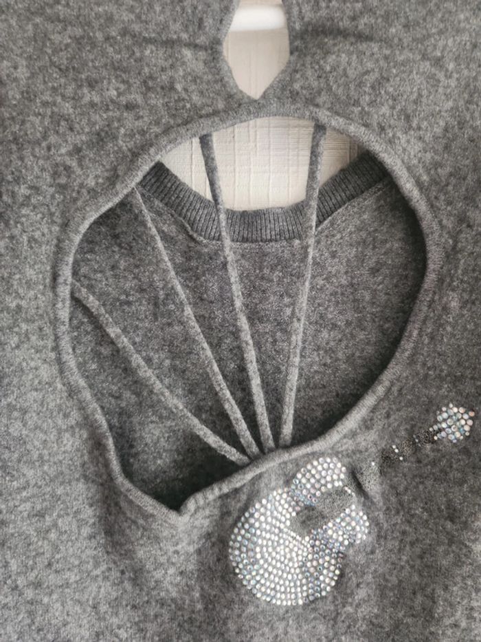 Jolie robe pull Maje gris motif guitare 10 ans - photo numéro 10