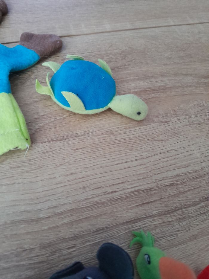 Lot de 9 petites marionnettes animaux en tissu - photo numéro 2