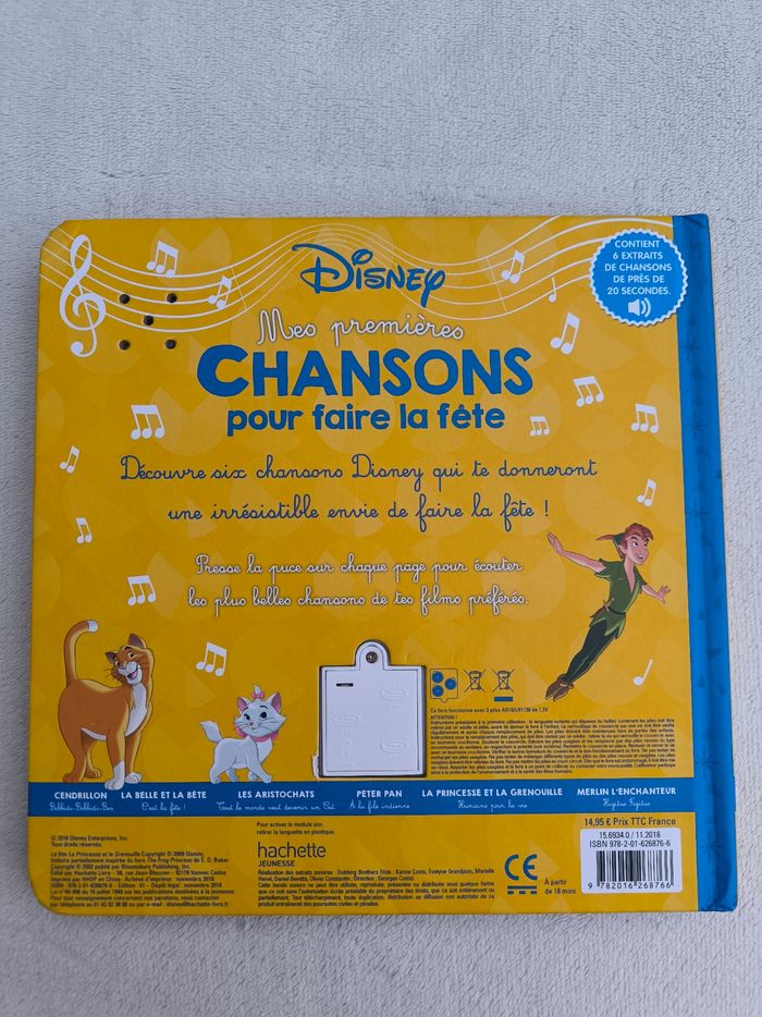 Livre musical Mes premières chansons pour faire la fête Disney - photo numéro 3