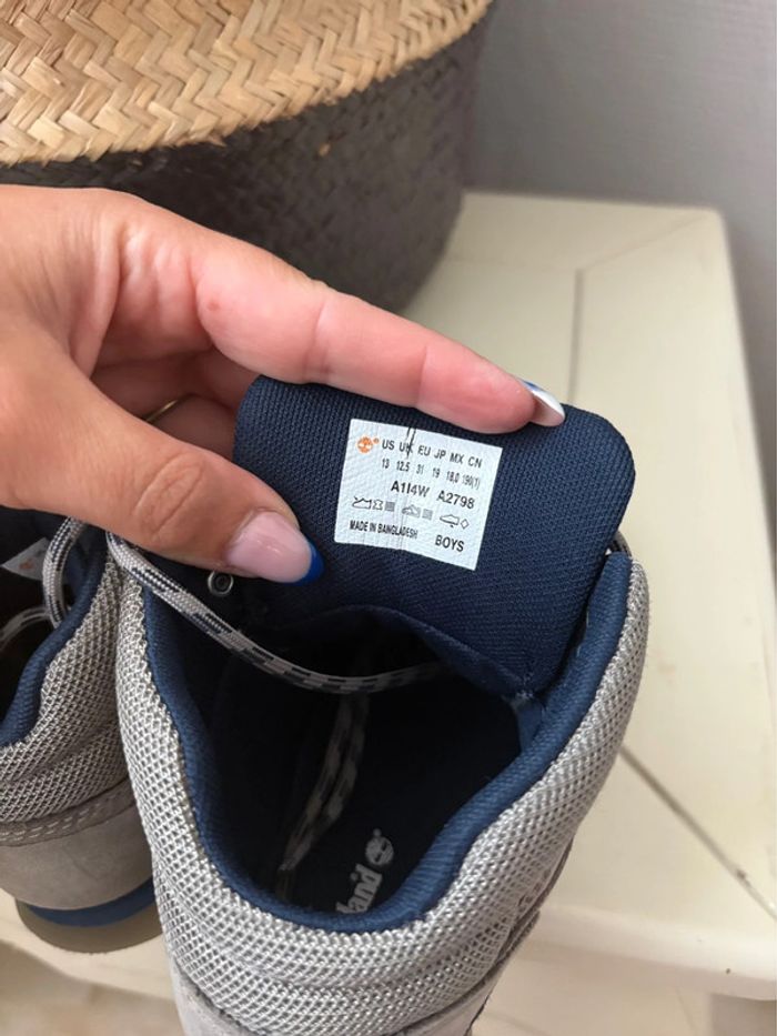 Timberland enfant - bleu/gris - 100% cuir - en très bon état - pointure 31 - photo numéro 6